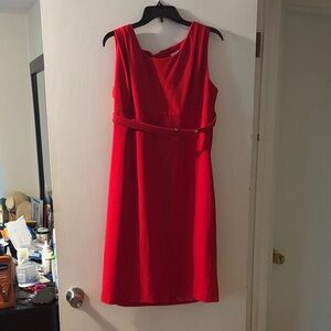 Calvin Klein Vibrant Red Midi Dress